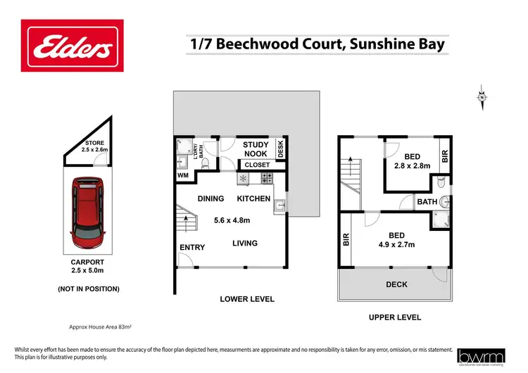 Floorplan of Homely unit listing, 1/7 Beechwood Court, Sunshine Bay NSW 2536
