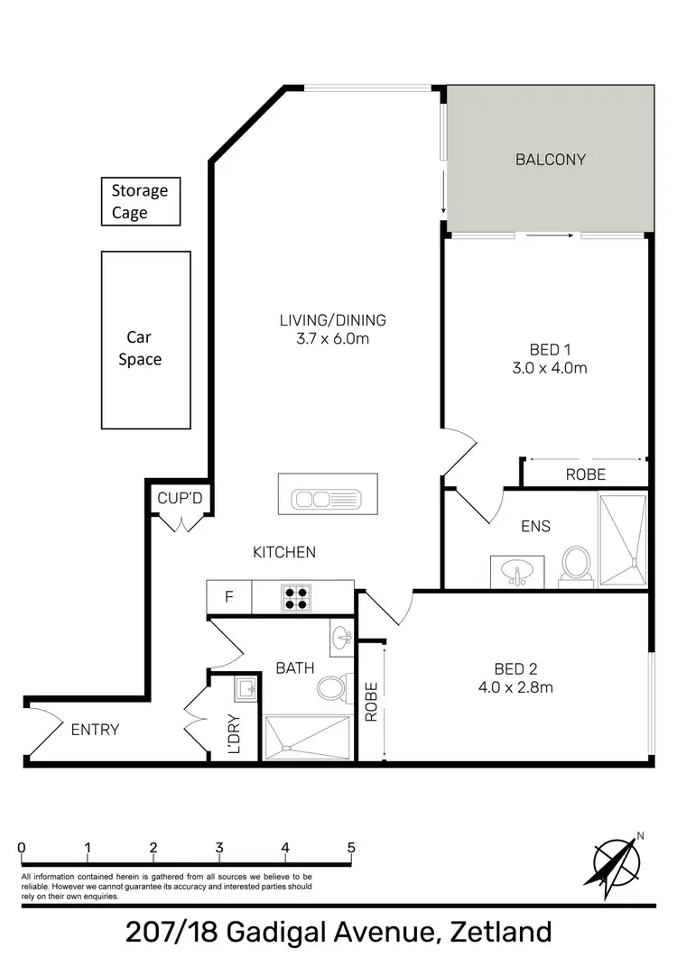 Floorplan of Homely apartment listing, 207/18 Gadigal Avenue, Waterloo NSW 2017