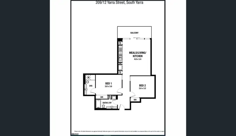 Floorplan of Homely apartment listing, 209/12 Yarra Street, South Yarra VIC 3141