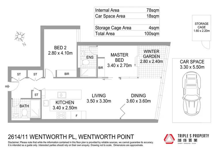 Floorplan of Homely apartment listing, 2614/11 Wentworth Place, Wentworth Point NSW 2127