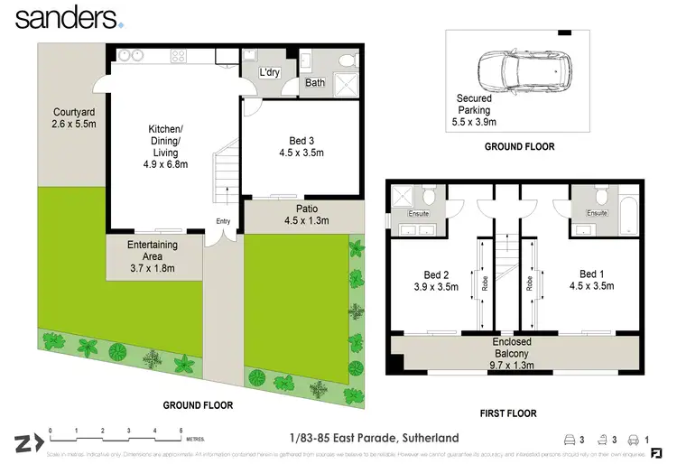 Floorplan of Homely townhouse listing, 1/83-85 East Parade, Sutherland NSW 2232