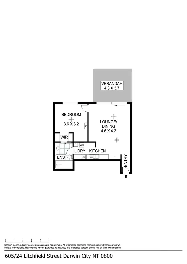 Floorplan of Homely apartment listing, 605/24 Litchfield Street, Darwin City NT 800