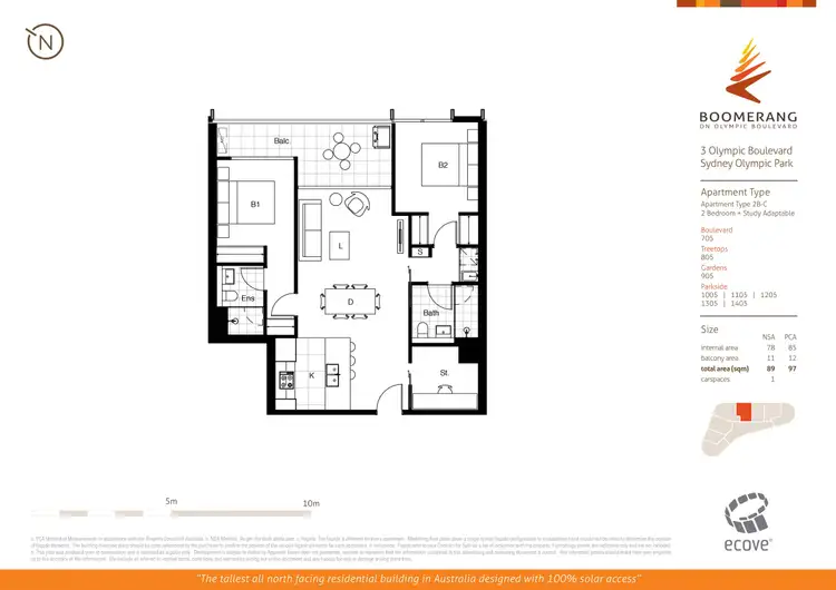 Floorplan of Homely apartment listing, 3 Olympic Boulevard, Sydney Olympic Park NSW 2127