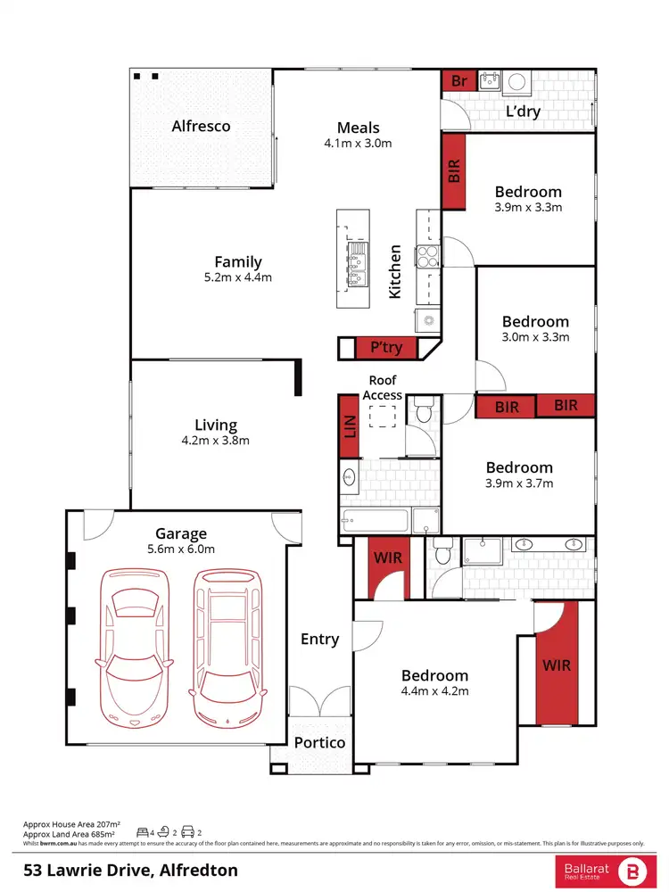 Floorplan of Homely house listing, 53 Lawrie Drive, Alfredton VIC 3350
