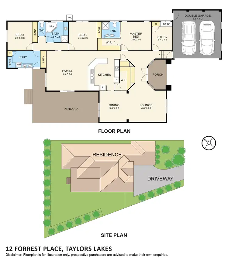 Floorplan of Homely house listing, 12 Forrest Place, Taylors Lakes VIC 3038