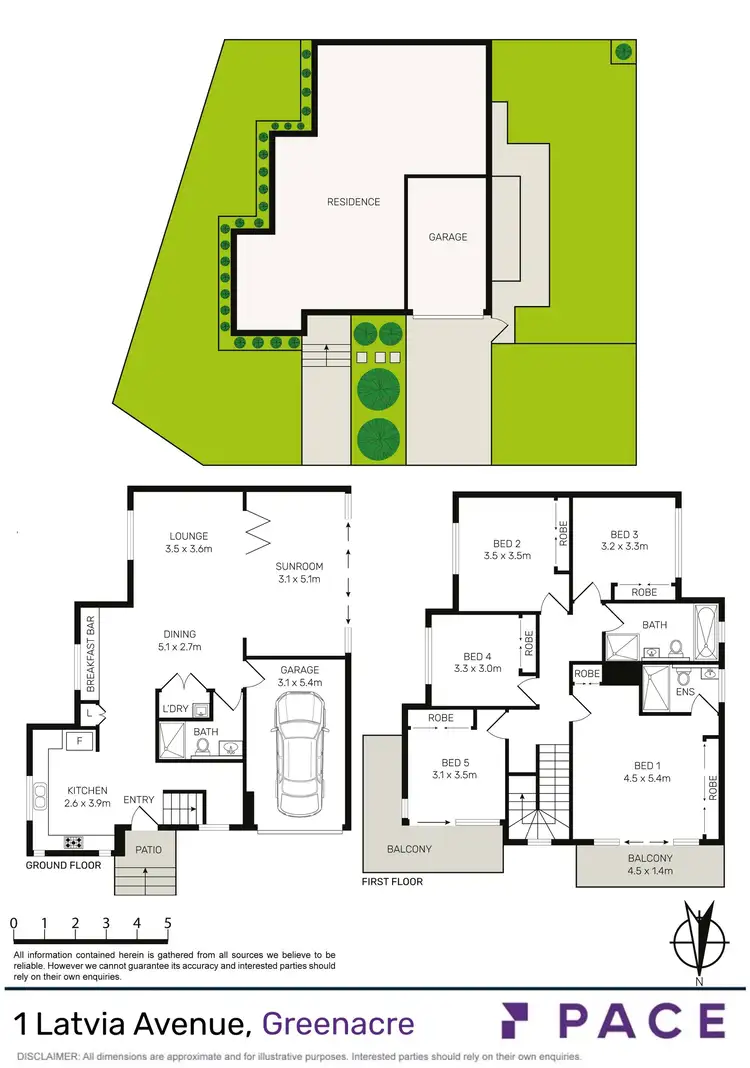 Floorplan of Homely semi-detached listing, 1 Latvia Avenue, Greenacre NSW 2190