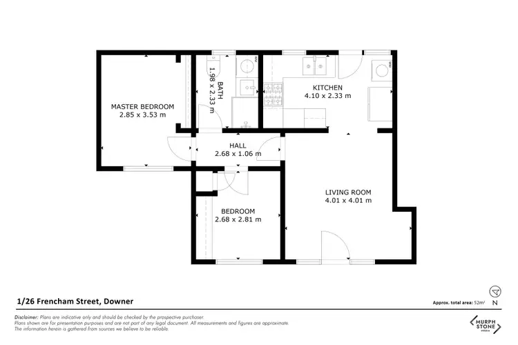 Floorplan of Homely unit listing, 1/26 Frencham Street, Downer ACT 2602