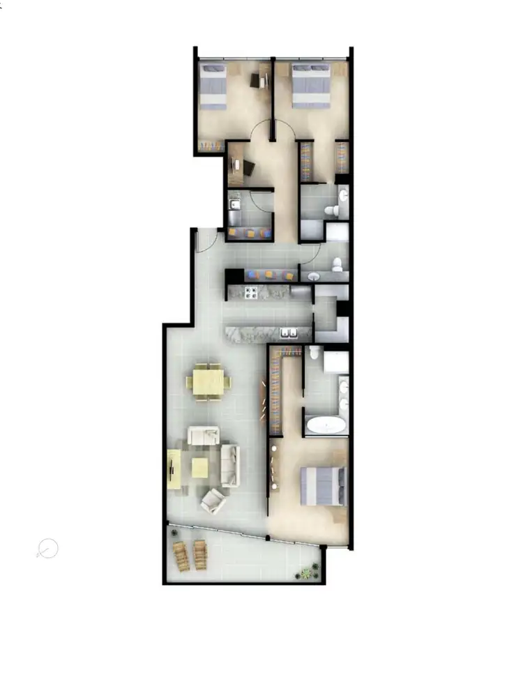 Floorplan of Homely apartment listing, 3307/4 Marina Promenade, Paradise Point QLD 4216