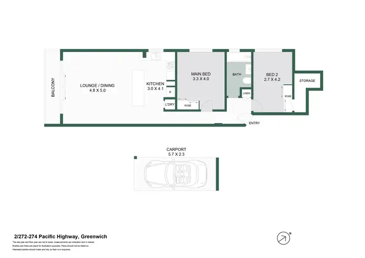 Floorplan of Homely unit listing, 2/272-274 Pacific Highway, Greenwich NSW 2065