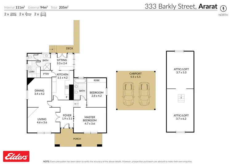 Floorplan of Homely house listing, 333 Barkly Street, Ararat VIC 3377