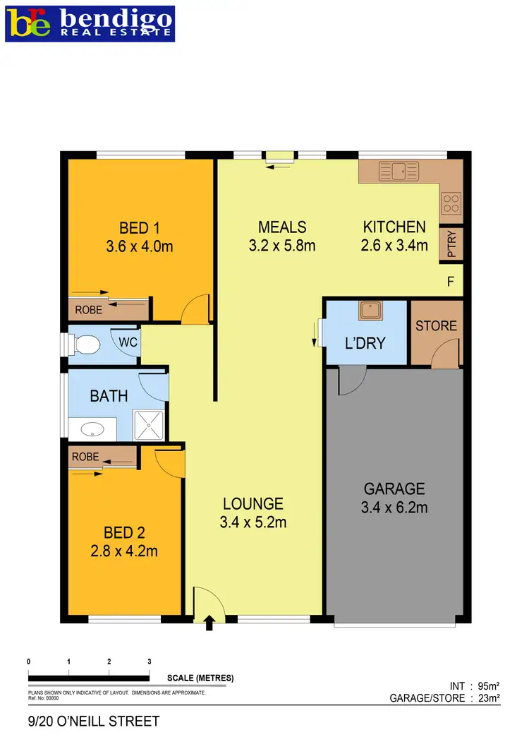 Floorplan of Homely unit listing, 9/20 O'Neill Street, North Bendigo VIC 3550