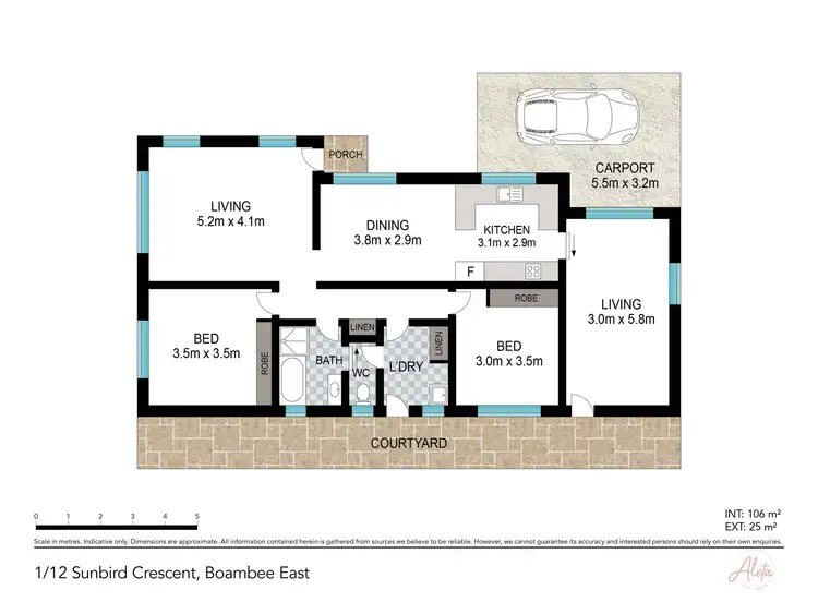 Floorplan of Homely villa listing, 1/12 Sunbird Crescent, Boambee East NSW 2452