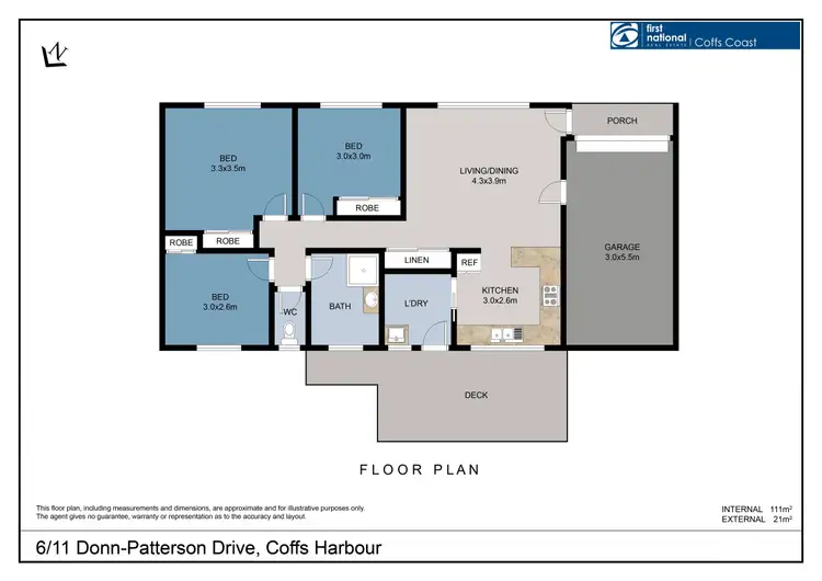 Floorplan of Homely villa listing, 6/11 Donn-Patterson Drive, Coffs Harbour NSW 2450