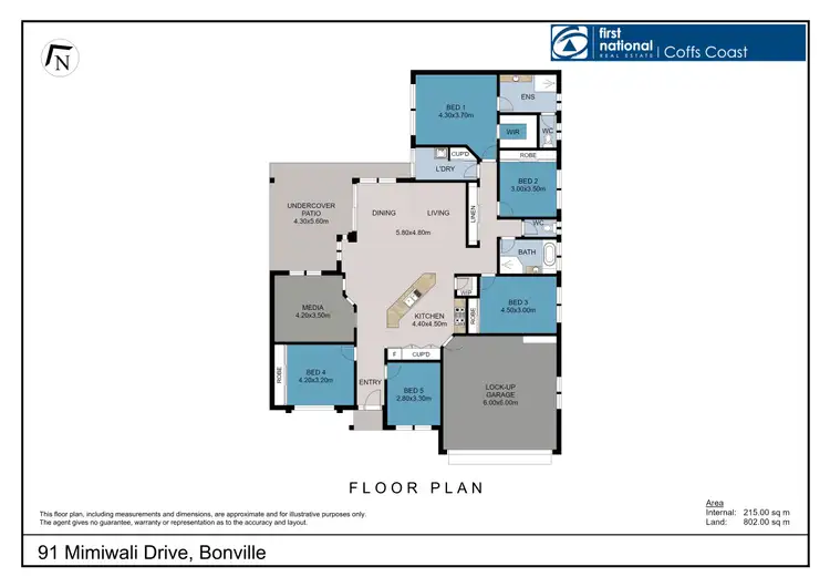 Floorplan of Homely house listing, 91 Mimiwali Drive, Bonville NSW 2450