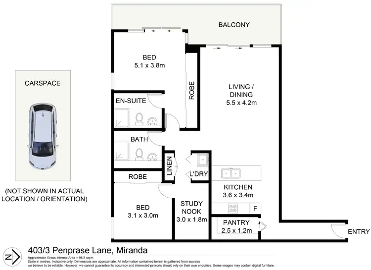Floorplan of Homely apartment listing, 403/3 Penprase Lane, Miranda NSW 2228