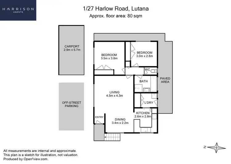 Floorplan of Homely unit listing, 1/27 Harlow Road, Lutana TAS 7009