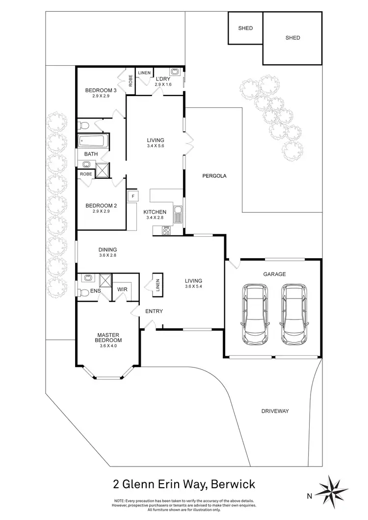 Floorplan of Homely house listing, 2 Glenn Erin Way, Berwick VIC 3806