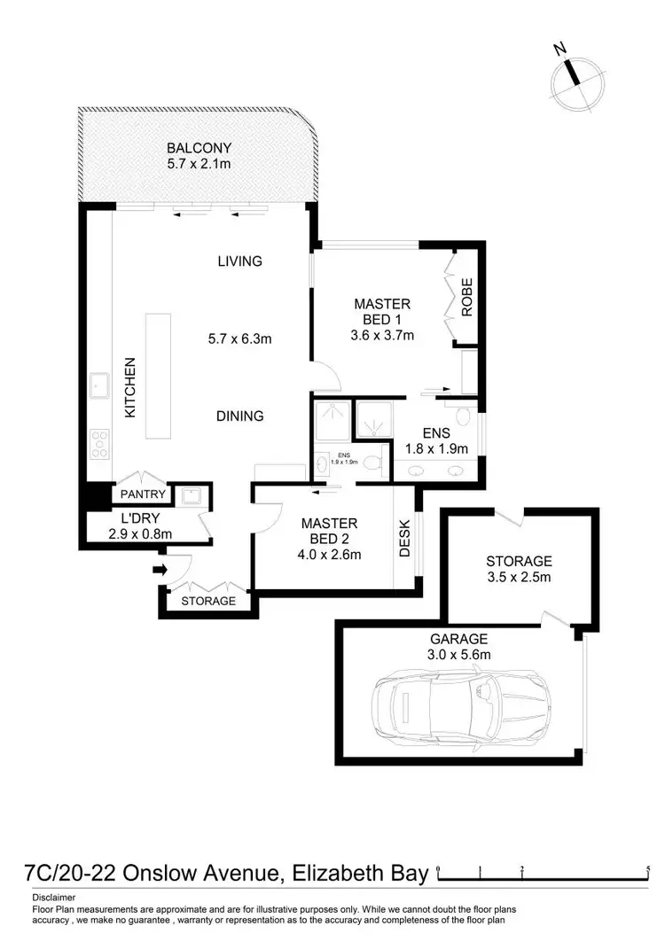Floorplan of Homely apartment listing, 7C/20-22 Onslow Avenue, Elizabeth Bay NSW 2011