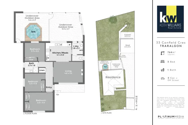Floorplan of Homely house listing, 33 Canfield Crescent, Traralgon VIC 3844