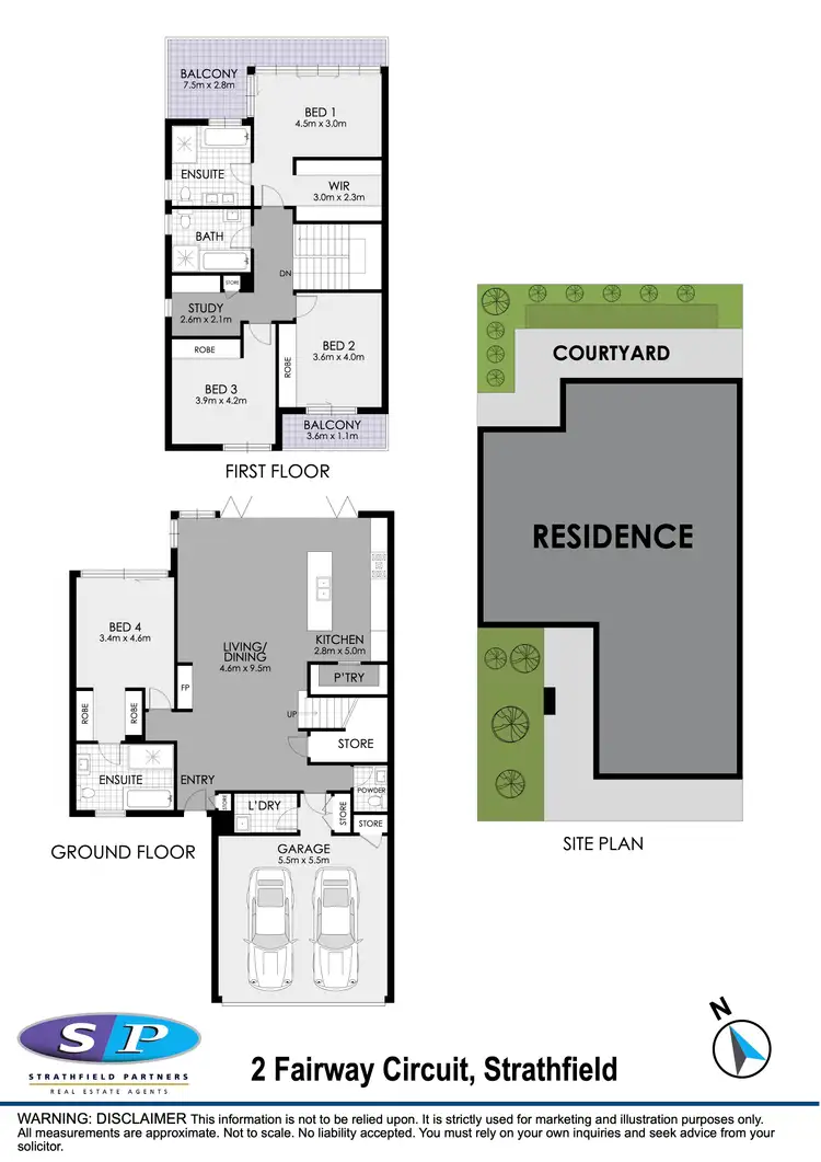 Floorplan of Homely townhouse listing, 2 Fairway Circuit, Strathfield NSW 2135