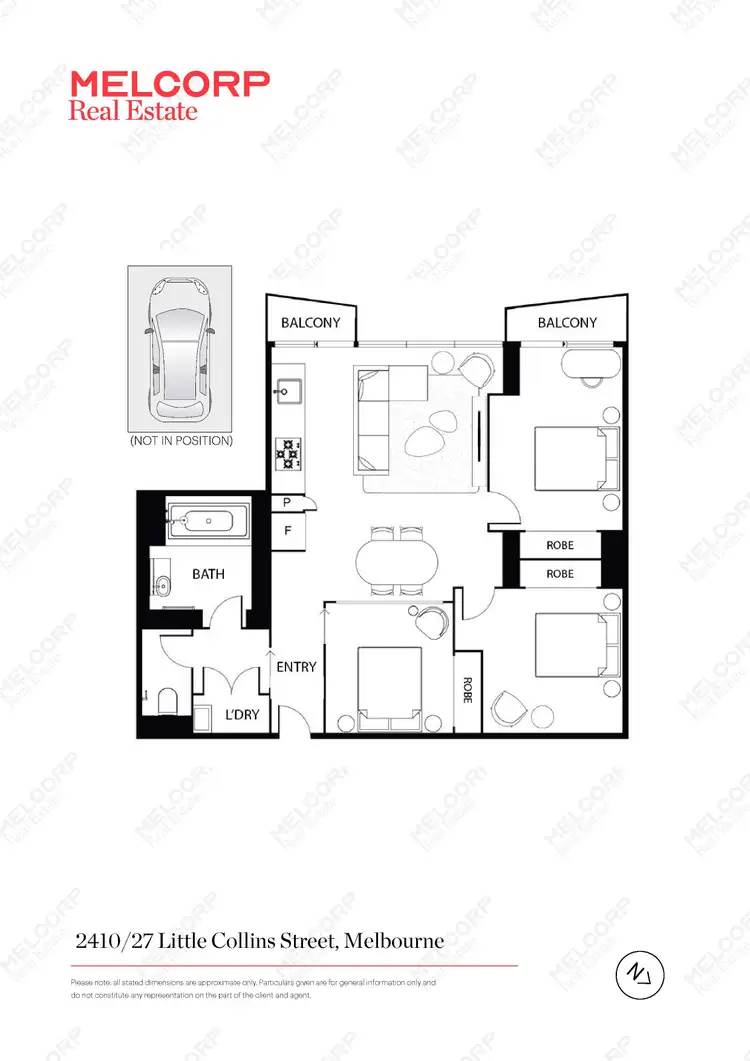 Floorplan of Homely apartment listing, 2410/27 Little Collins Street, Melbourne VIC 3000