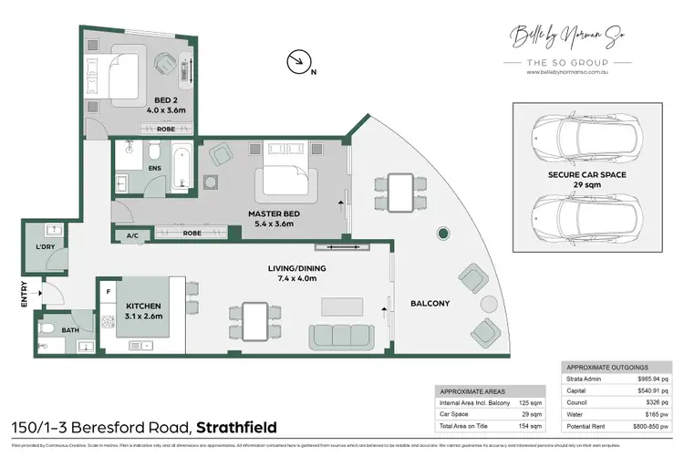 Floorplan of Homely apartment listing, 150/1-3 Beresford Road, Strathfield NSW 2135