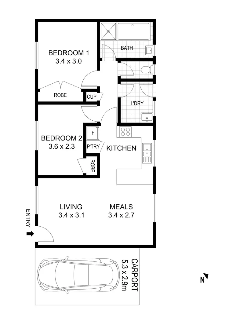 Floorplan of Homely unit listing, 4/8 Clarke Street, Kennington VIC 3550