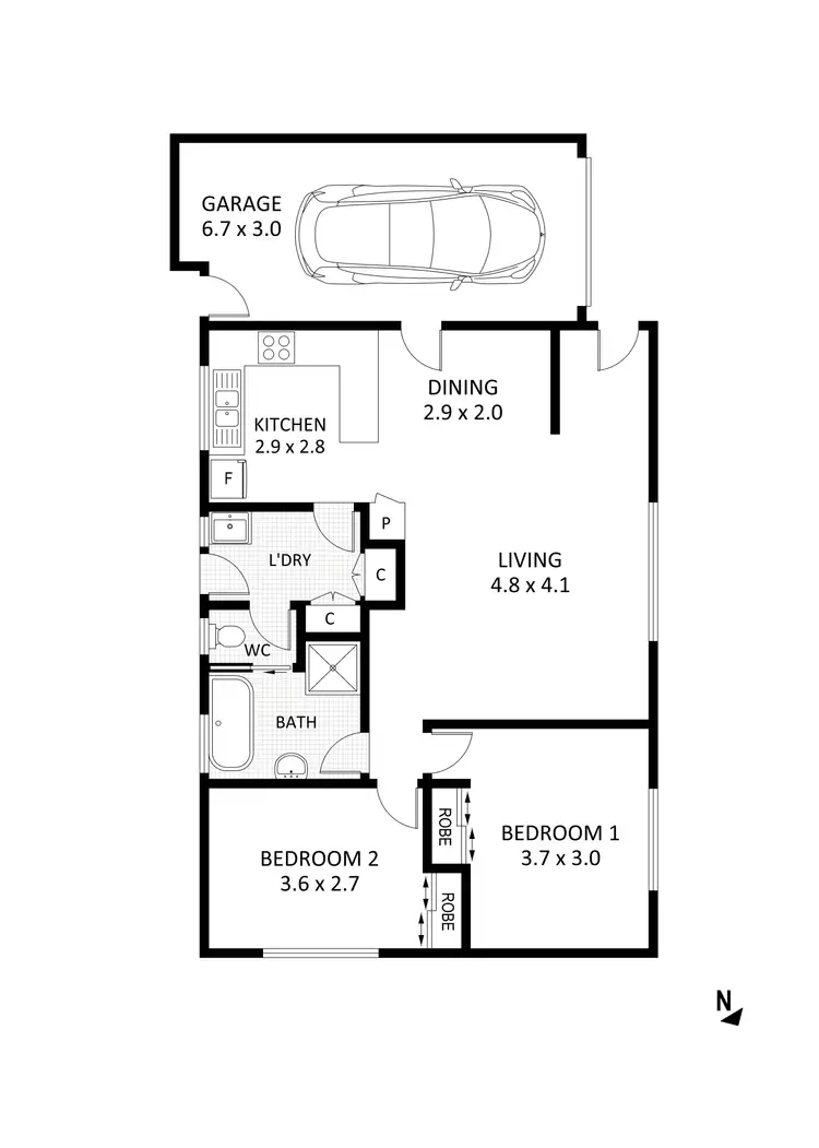 Floorplan of Homely unit listing, 8/34 Prouses Road, North Bendigo VIC 3550