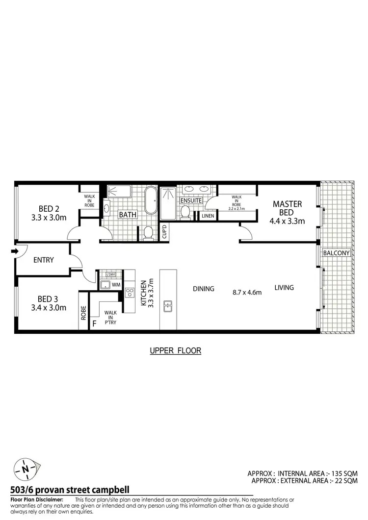 Floorplan of Homely apartment listing, 503/6 Provan Street, Campbell ACT 2612