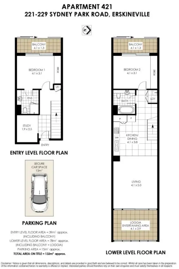 Floorplan of Homely apartment listing, W421/221 Sydney Park Road, Erskineville NSW 2043