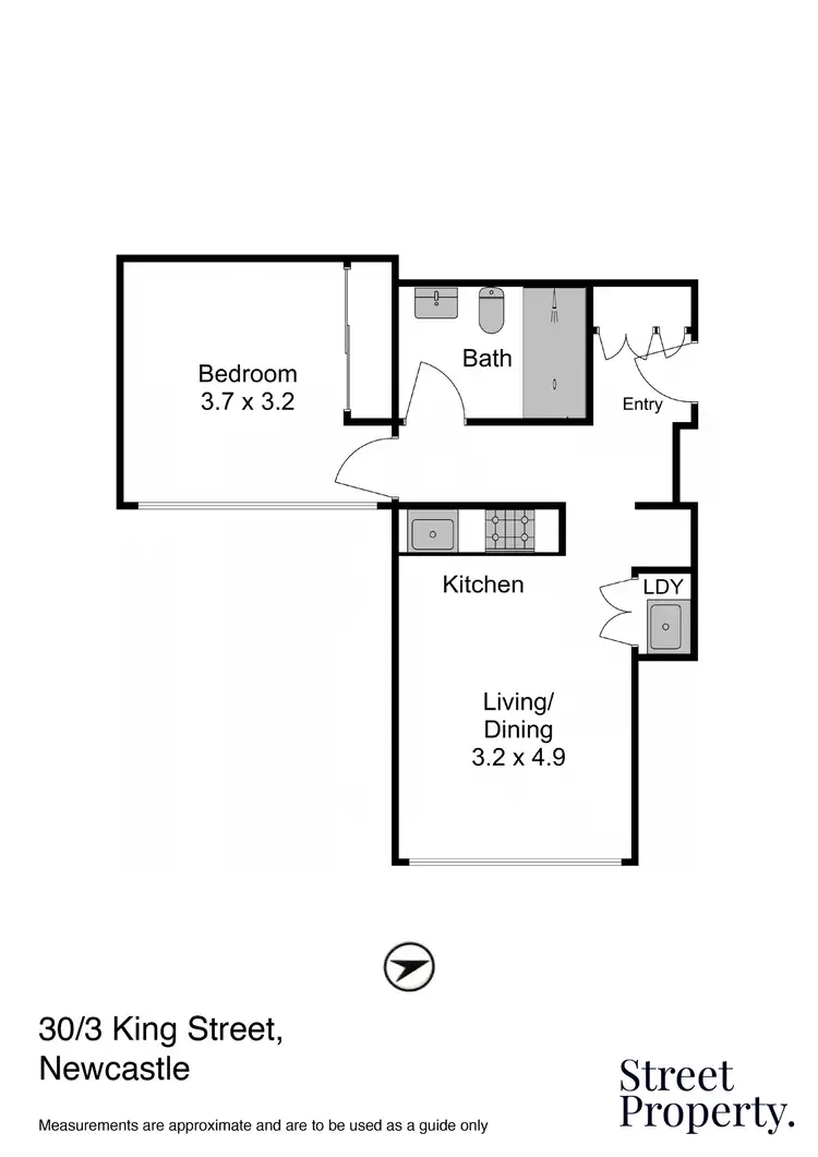 Floorplan of Homely unit listing, 30/3 King Street, Newcastle NSW 2300