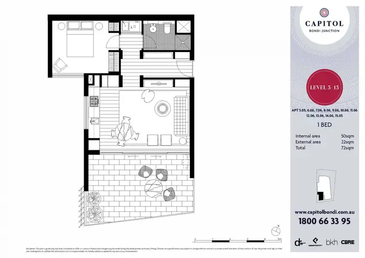 Floorplan of Homely apartment listing, 505/253 Oxford Street, Bondi Junction NSW 2022