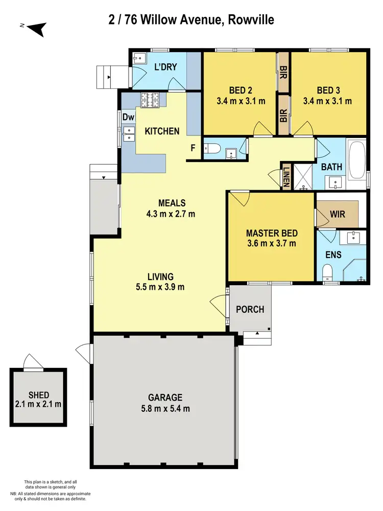 Floorplan of Homely unit listing, 2/76 Willow Avenue, Rowville VIC 3178