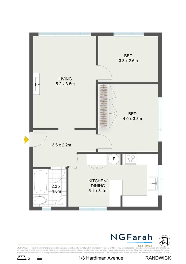 Floorplan of Homely apartment listing, 1/3 Hardiman Avenue, Randwick NSW 2031