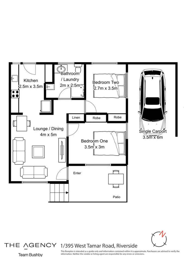 Floorplan of Homely unit listing, 1/395 West Tamar Road, Riverside TAS 7250