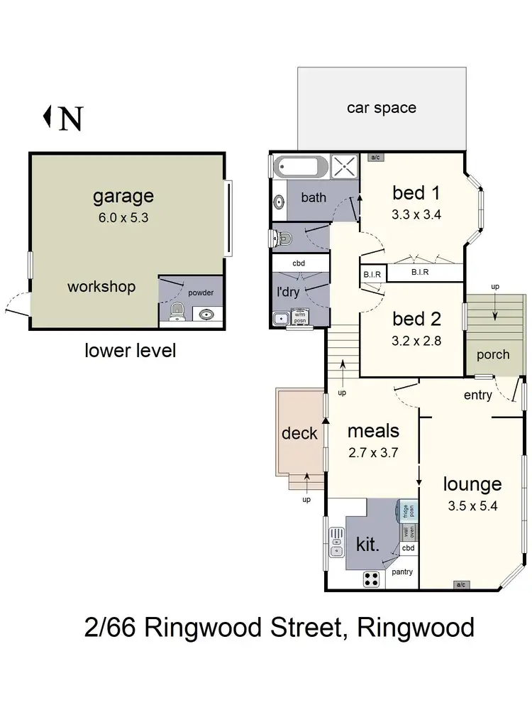 Floorplan of Homely townhouse listing, 2/66 Ringwood Street, Ringwood VIC 3134