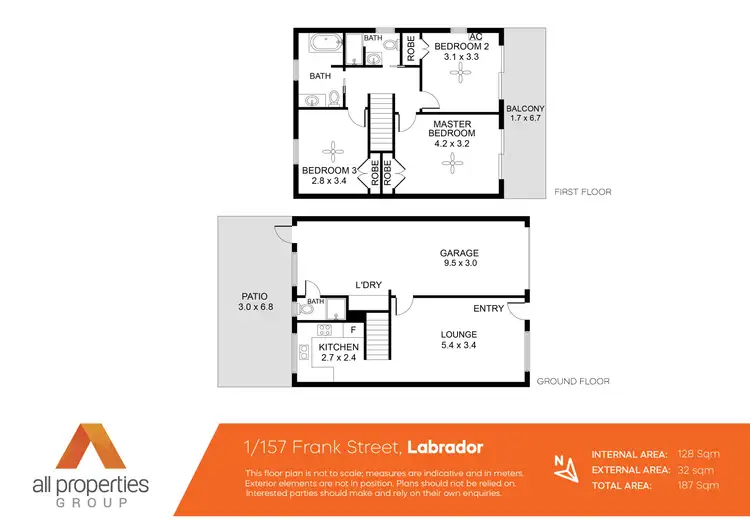 Floorplan of Homely townhouse listing, 1/157 Frank Street, Labrador QLD 4215