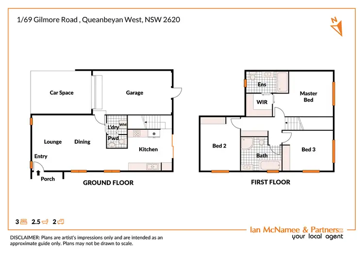 Floorplan of Homely townhouse listing, 1/69 Gilmore Road, Queanbeyan West NSW 2620