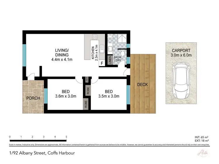 Floorplan of Homely unit listing, 1/92 Albany Street, Coffs Harbour NSW 2450