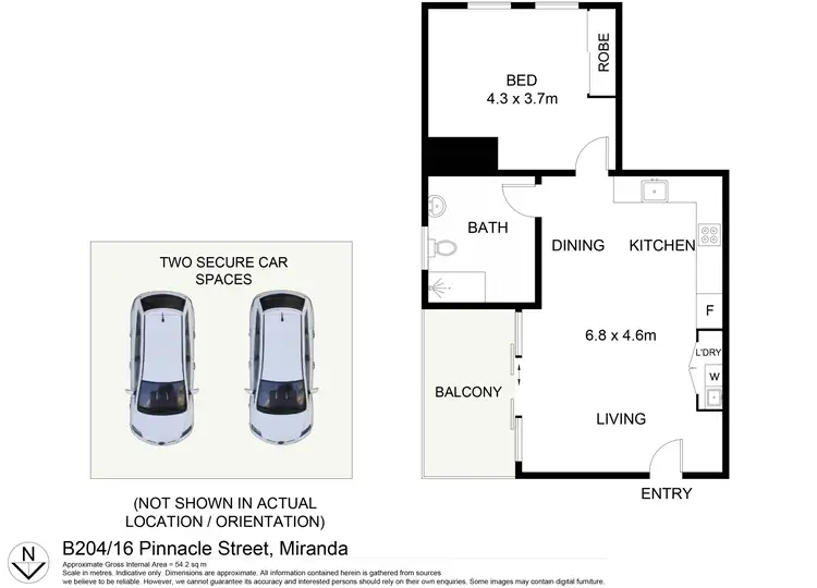 Floorplan of Homely apartment listing, B204/16 Pinnacle Street, Miranda NSW 2228