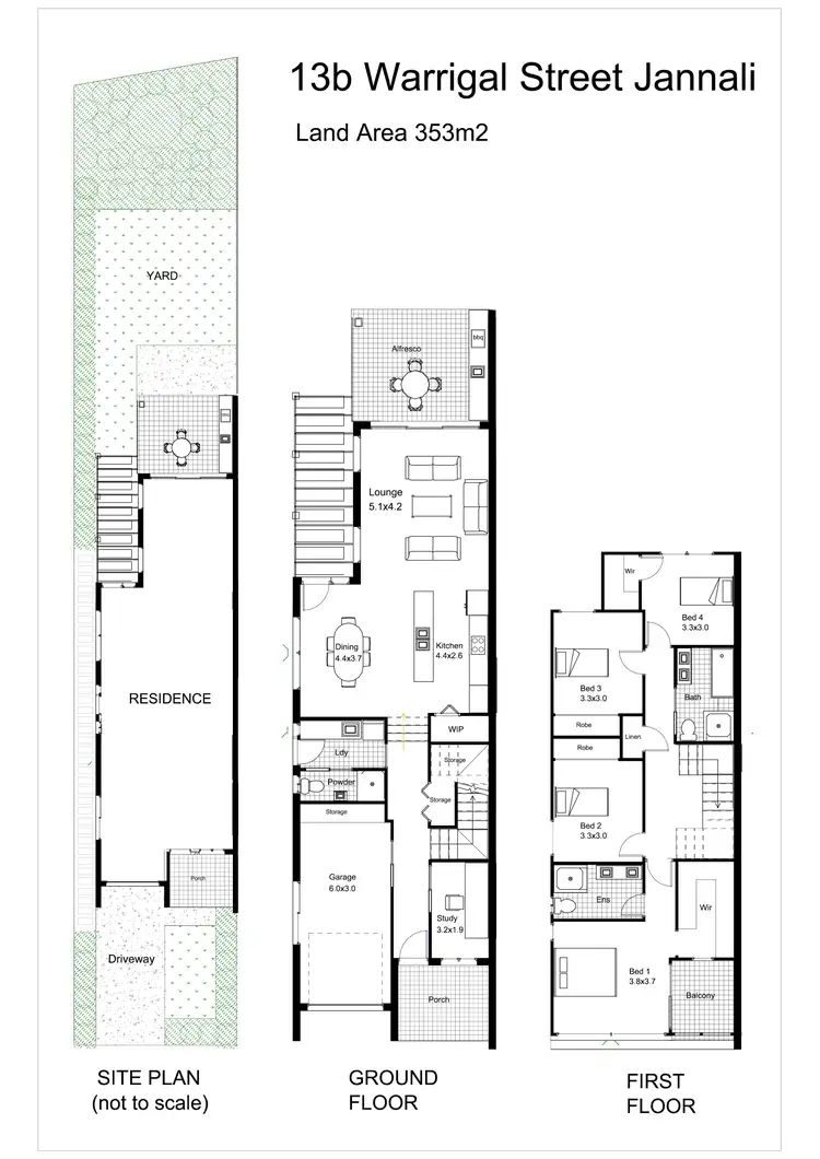 Floorplan of Homely semi-detached listing, 13B Warrigal Street, Jannali NSW 2226