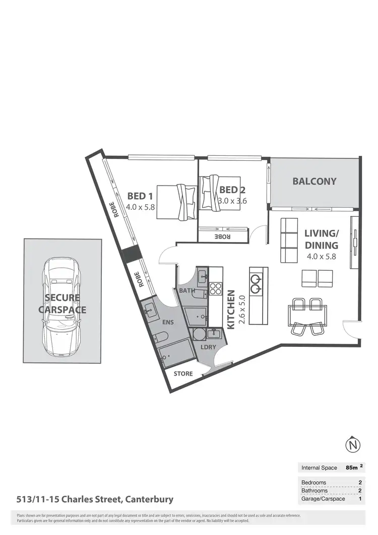 Floorplan of Homely unit listing, 513/15 Charles Street, Canterbury NSW 2193