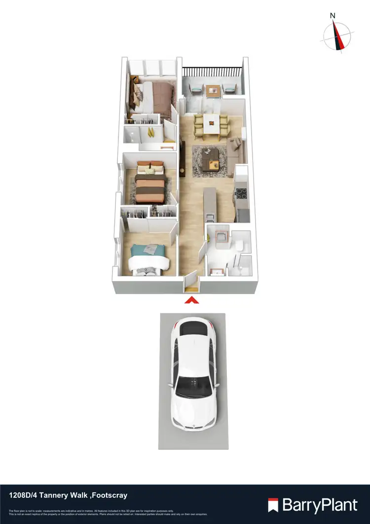 Floorplan of Homely apartment listing, 1208D/4 Tannery Walk, Footscray VIC 3011