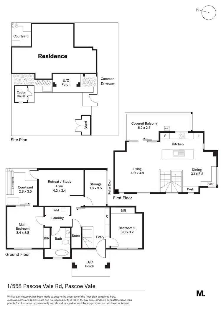 Floorplan of Homely townhouse listing, 1/558 Pascoe Vale Road, Pascoe Vale VIC 3044