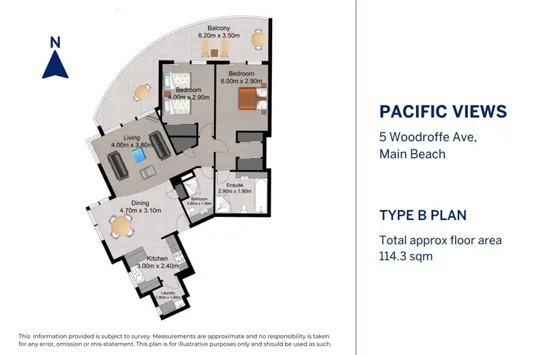 Floorplan of Homely apartment listing, 57/5 Woodroffe Avenue, Main Beach QLD 4217