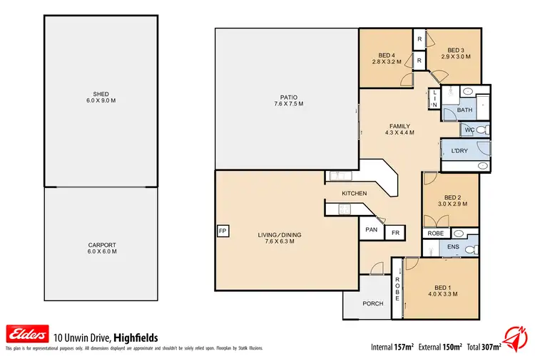 Floorplan of Homely house listing, 10 Unwin Drive, Highfields QLD 4352