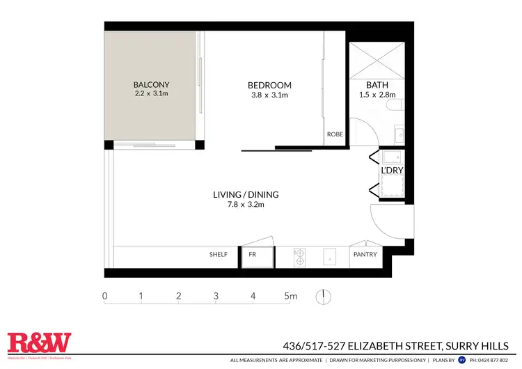 Floorplan of Homely apartment listing, 436/517-527 Elizabeth Street, Surry Hills NSW 2010