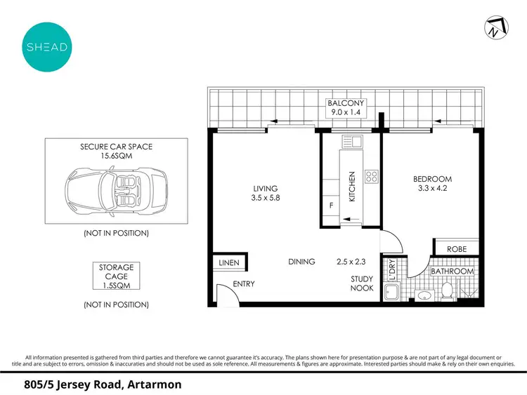 Floorplan of Homely apartment listing, 805/5 Jersey Road, Artarmon NSW 2064