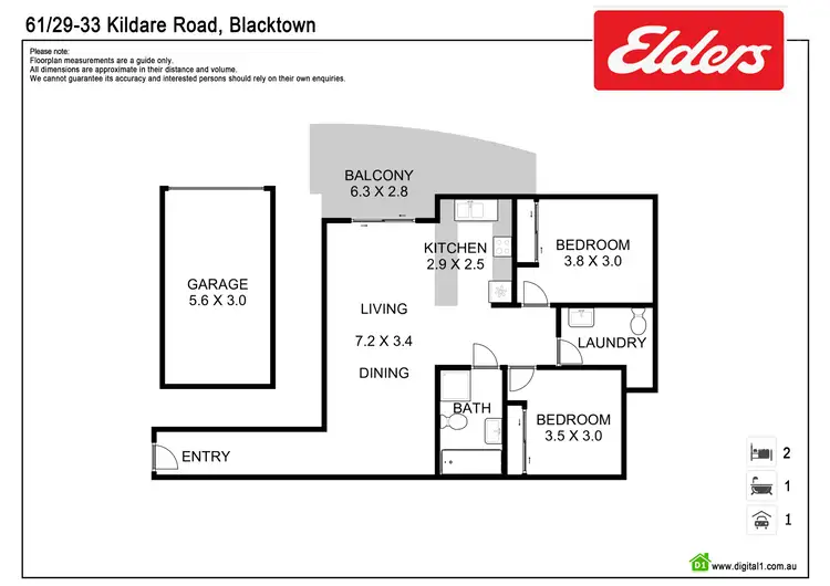 Floorplan of Homely unit listing, 61/29 Kildare Road, Blacktown NSW 2148