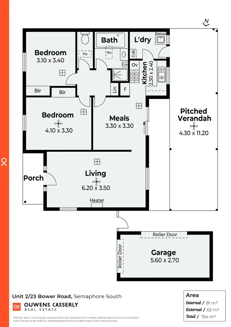 Floorplan of Homely unit listing, 2/23 Bower Road, Semaphore South SA 5019